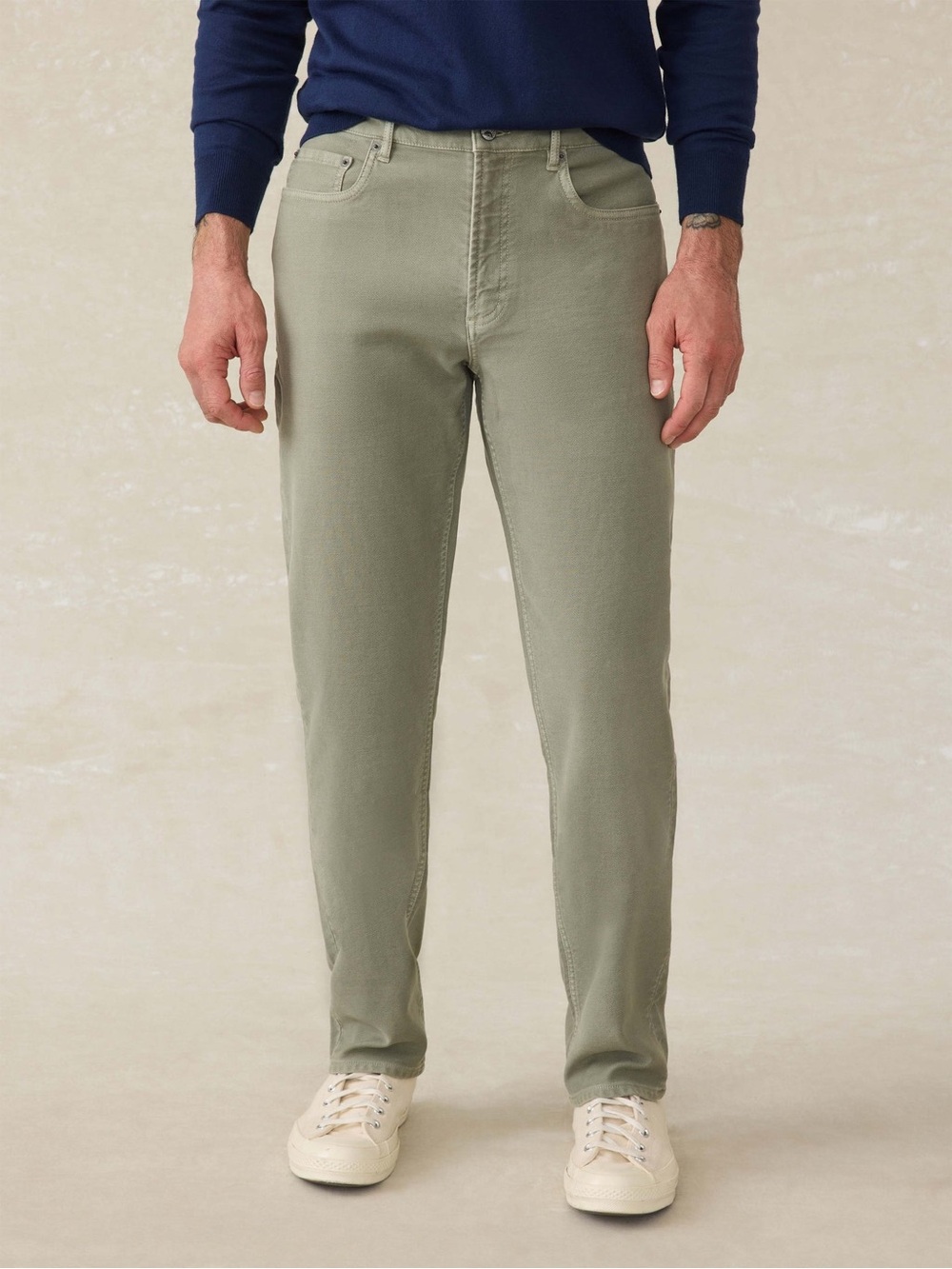 Faherty Slim Straight Jeans in Olive W 42 L 32